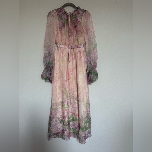 NWT Miss Rosier JUSTINE Dress floral print cinched midi size Small PINK cottage - Picture 6 of 16